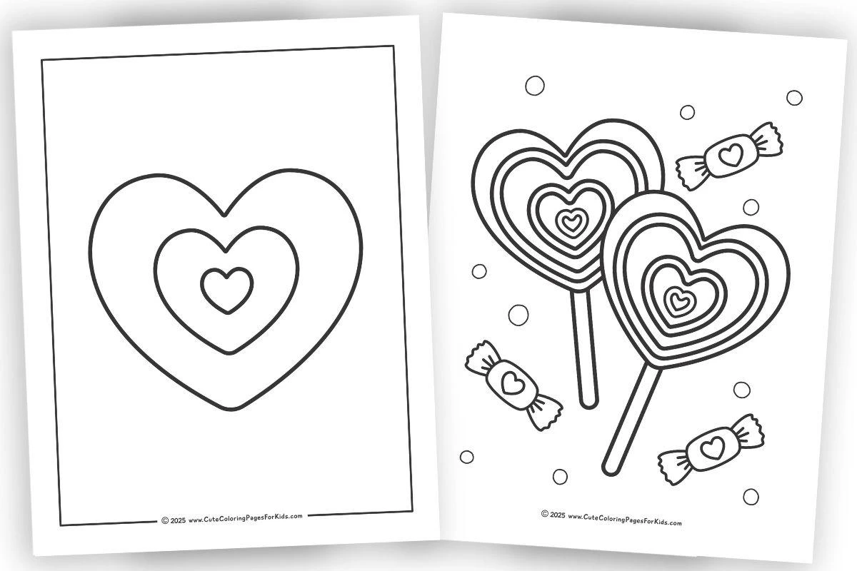 Free Heart coloring sheet for kids
