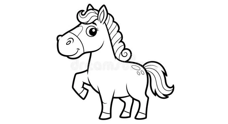 Horse drawing page for kids