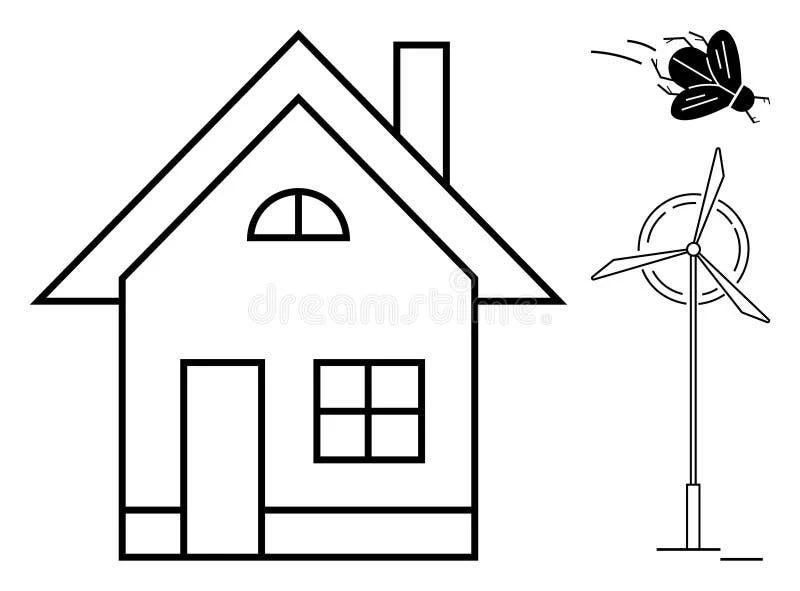 House drawing page for kids