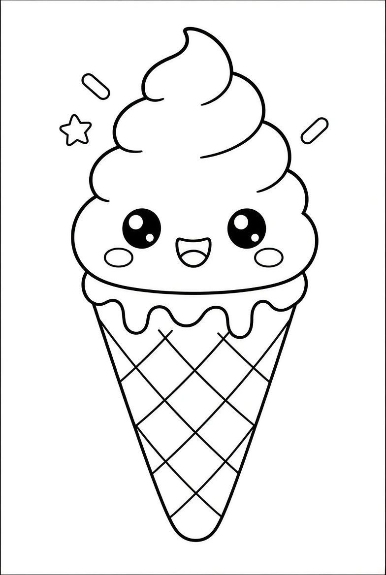 Ice Cream drawing page for kids