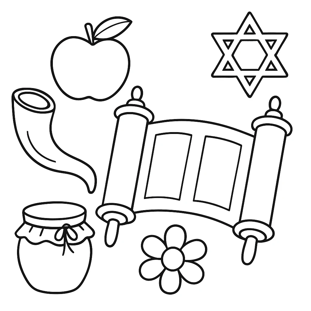 Jewish Holidays drawing page for kids