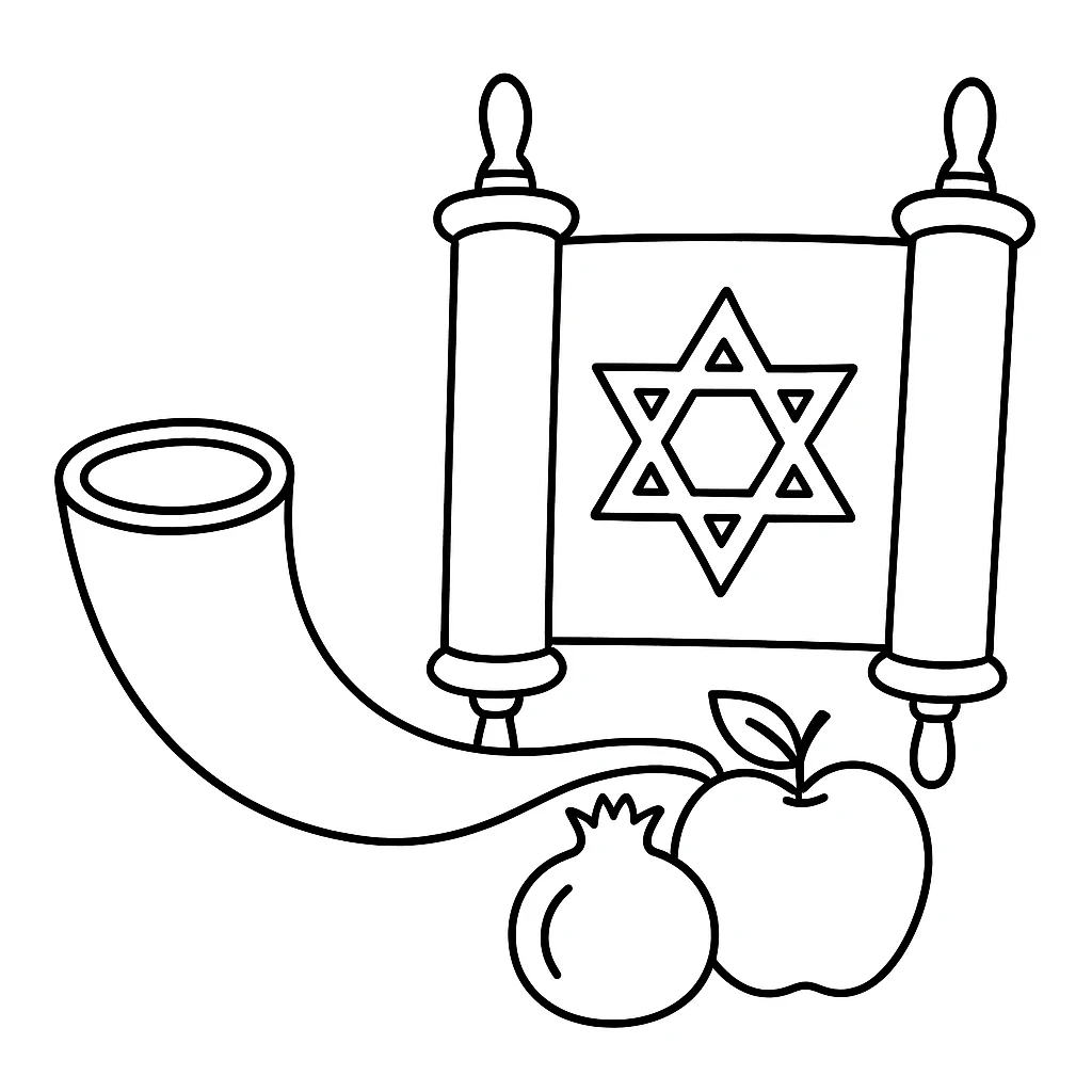 Cute Jewish Holidays color page for kids