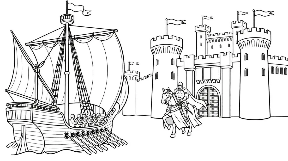 Knight coloring pages printable for kids