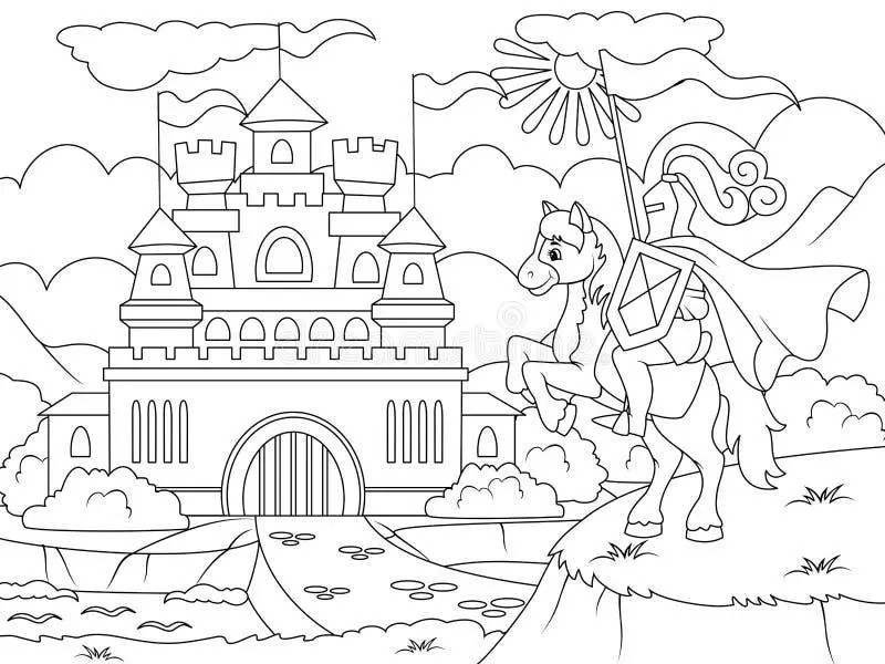 Knight drawing page for kids