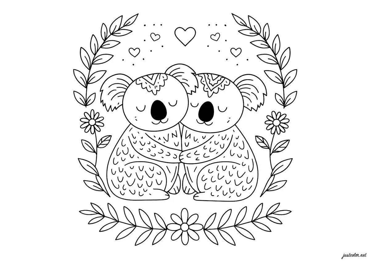 Koala drawing page for kids