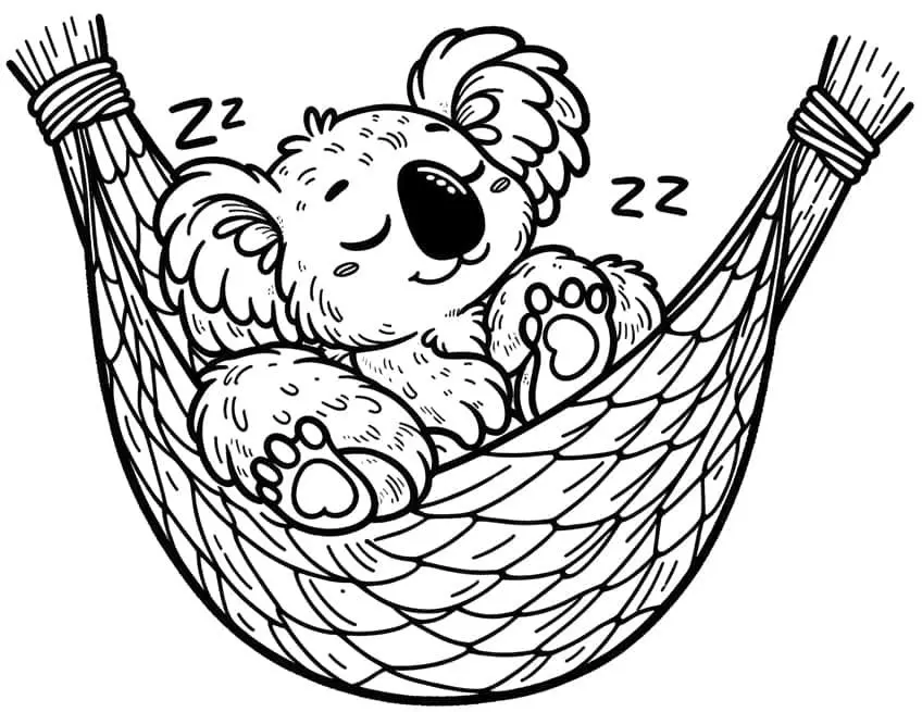 Free Koala coloring sheet for kids