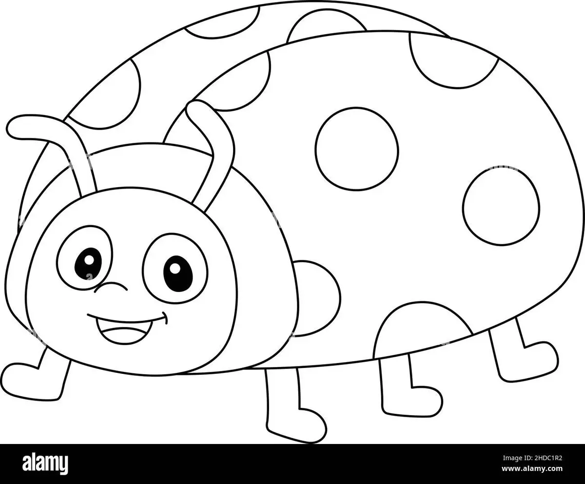 Cute Ladybug color page for kids