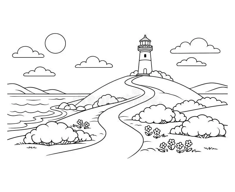 Lighthouse coloring pages printable for kids