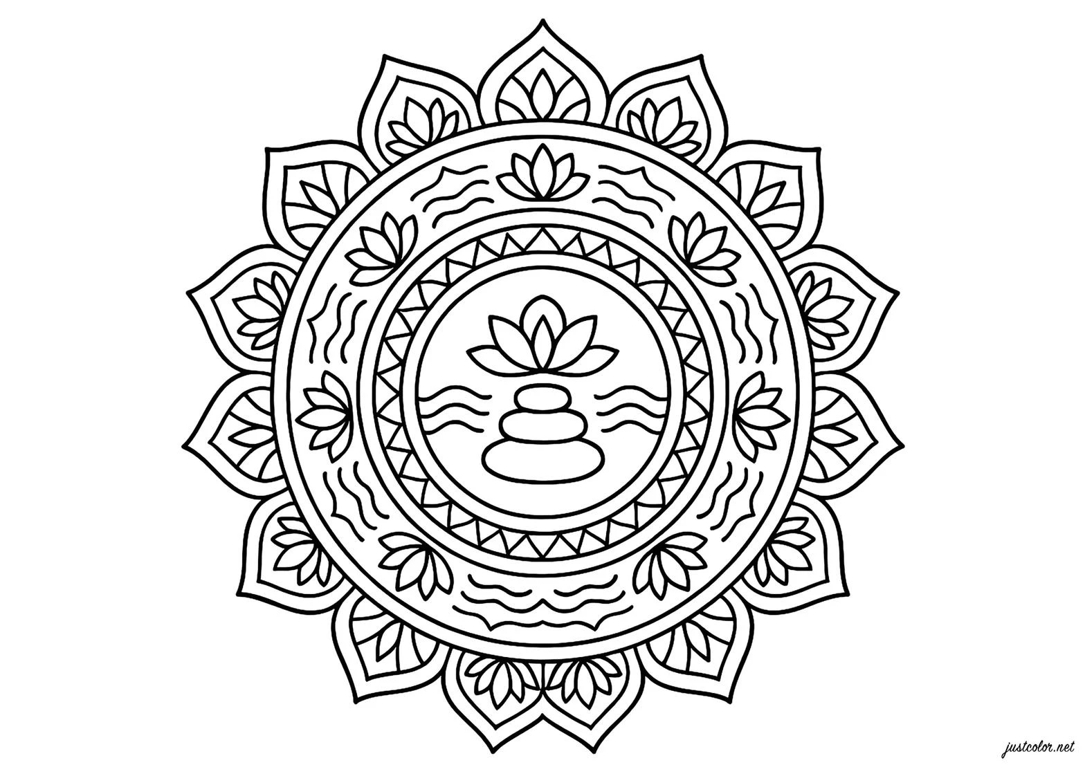 Mandala drawing page for kids