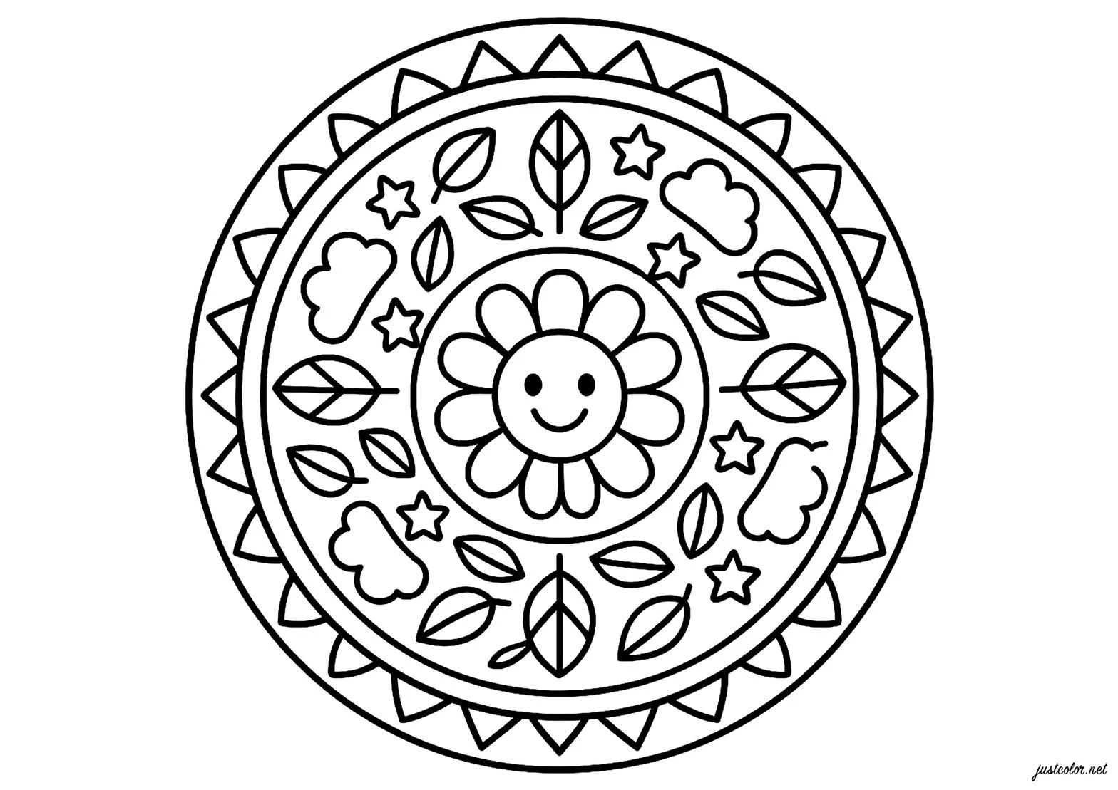 Free Mandala coloring sheet for kids