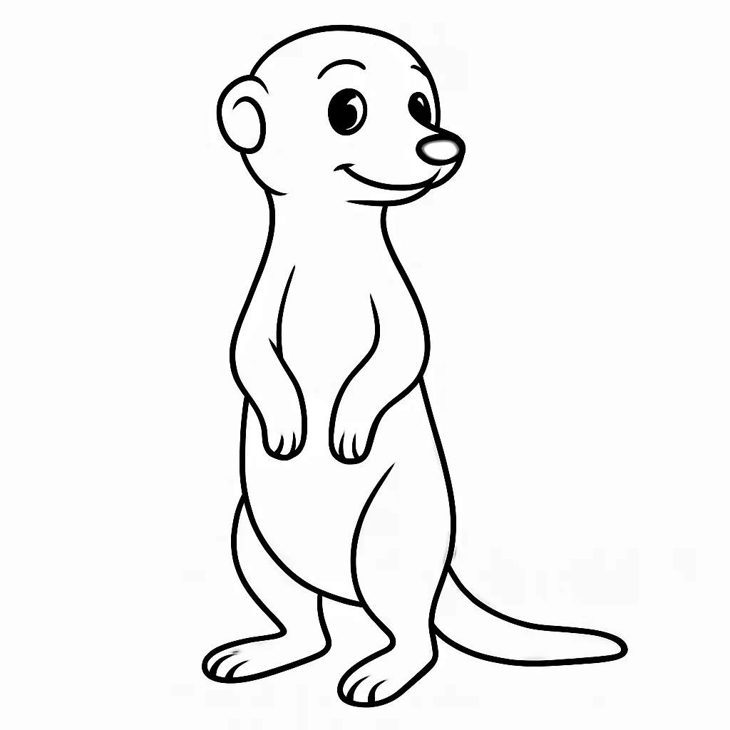 Meerkat drawing page for kids