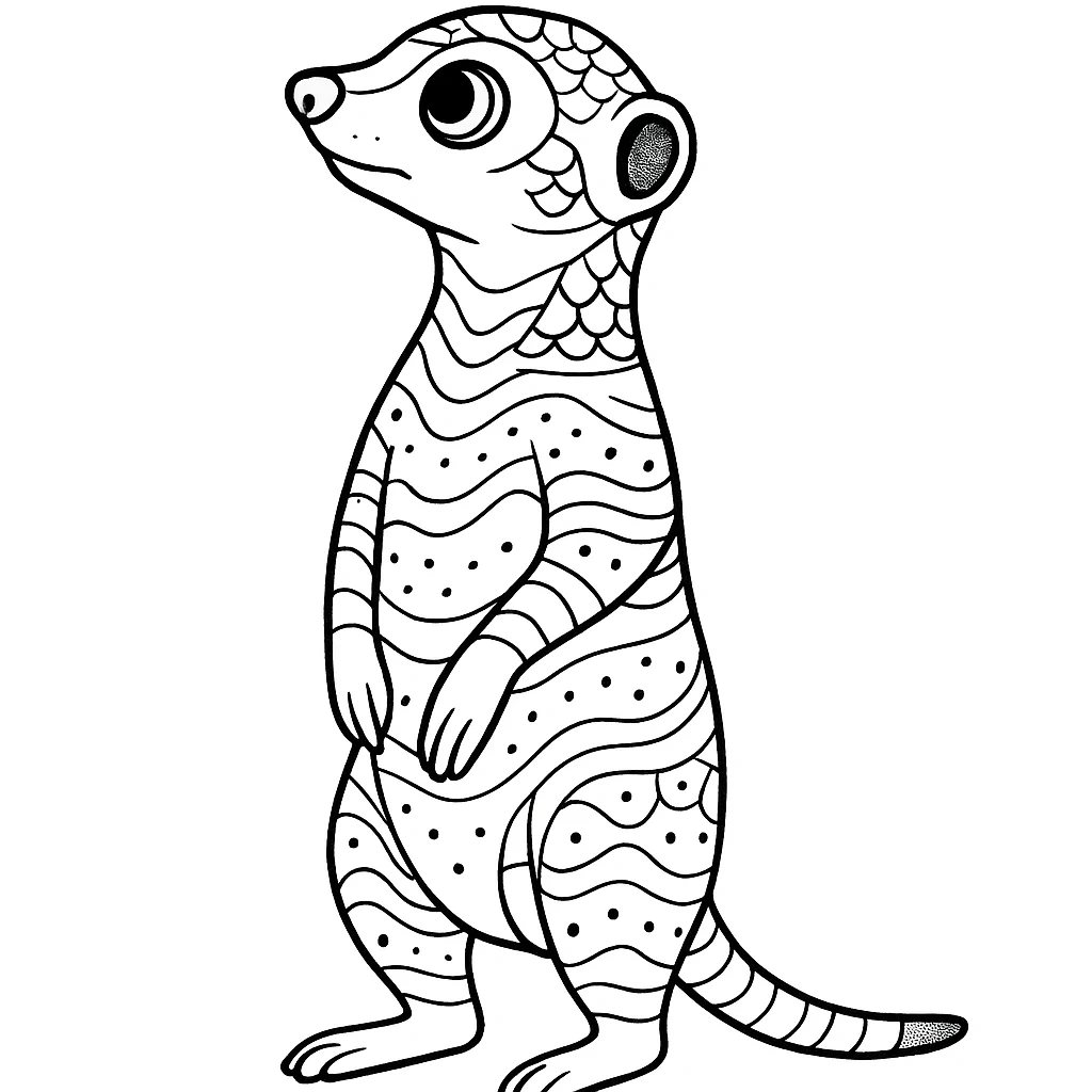 Free Meerkat coloring sheet for kids