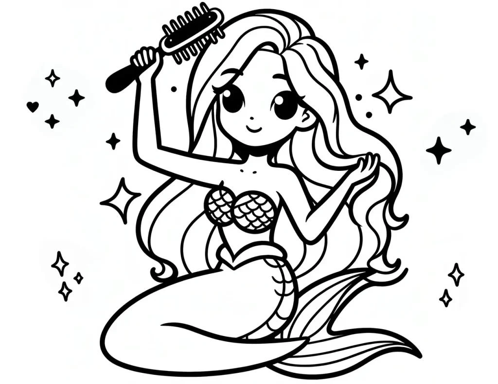 Mermaid coloring page