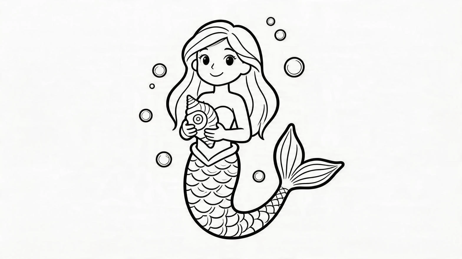 Free Mermaid coloring sheet for kids
