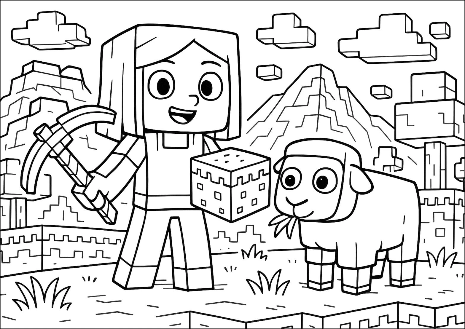 Minecraft coloring pages