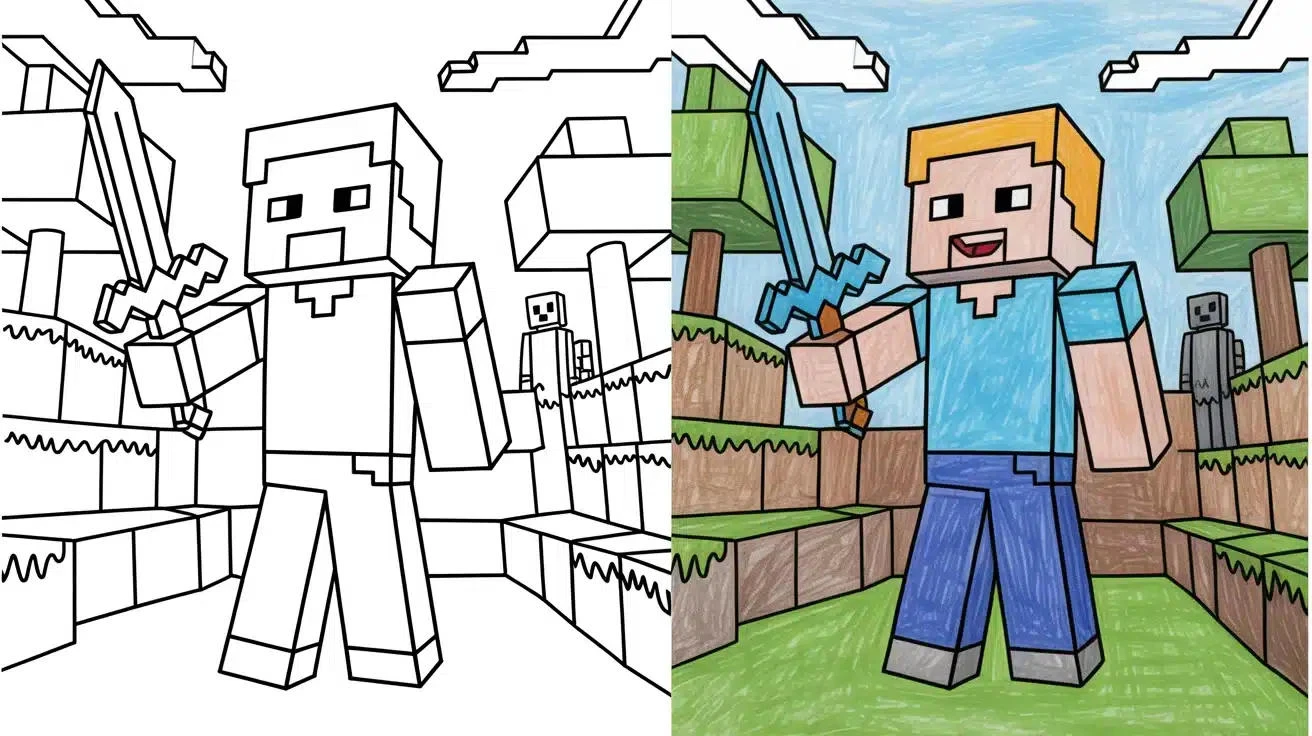 Minecraft coloring pages printable for kids