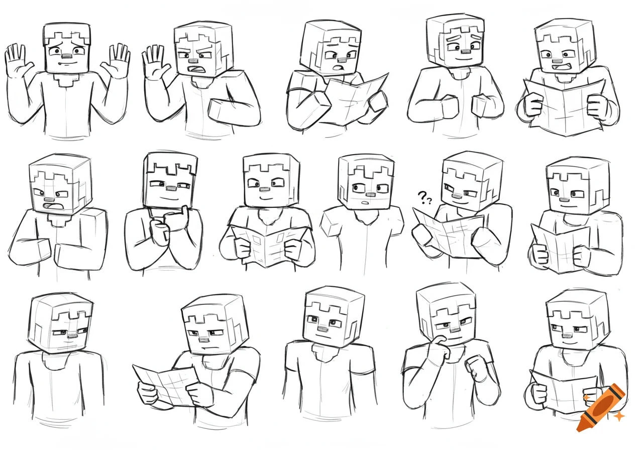 Cute Minecraft color page for kids