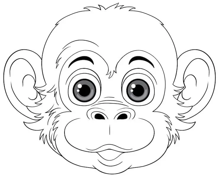 Monkey coloring pages printable for kids