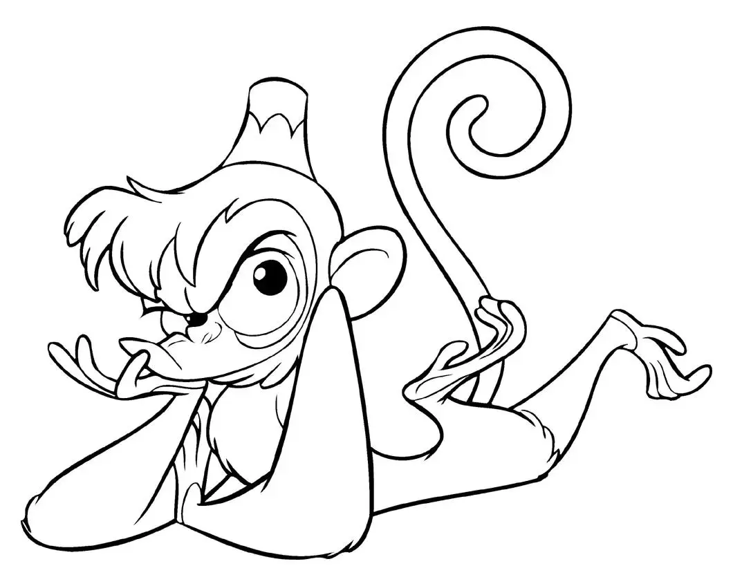 Cute Monkey color page for kids
