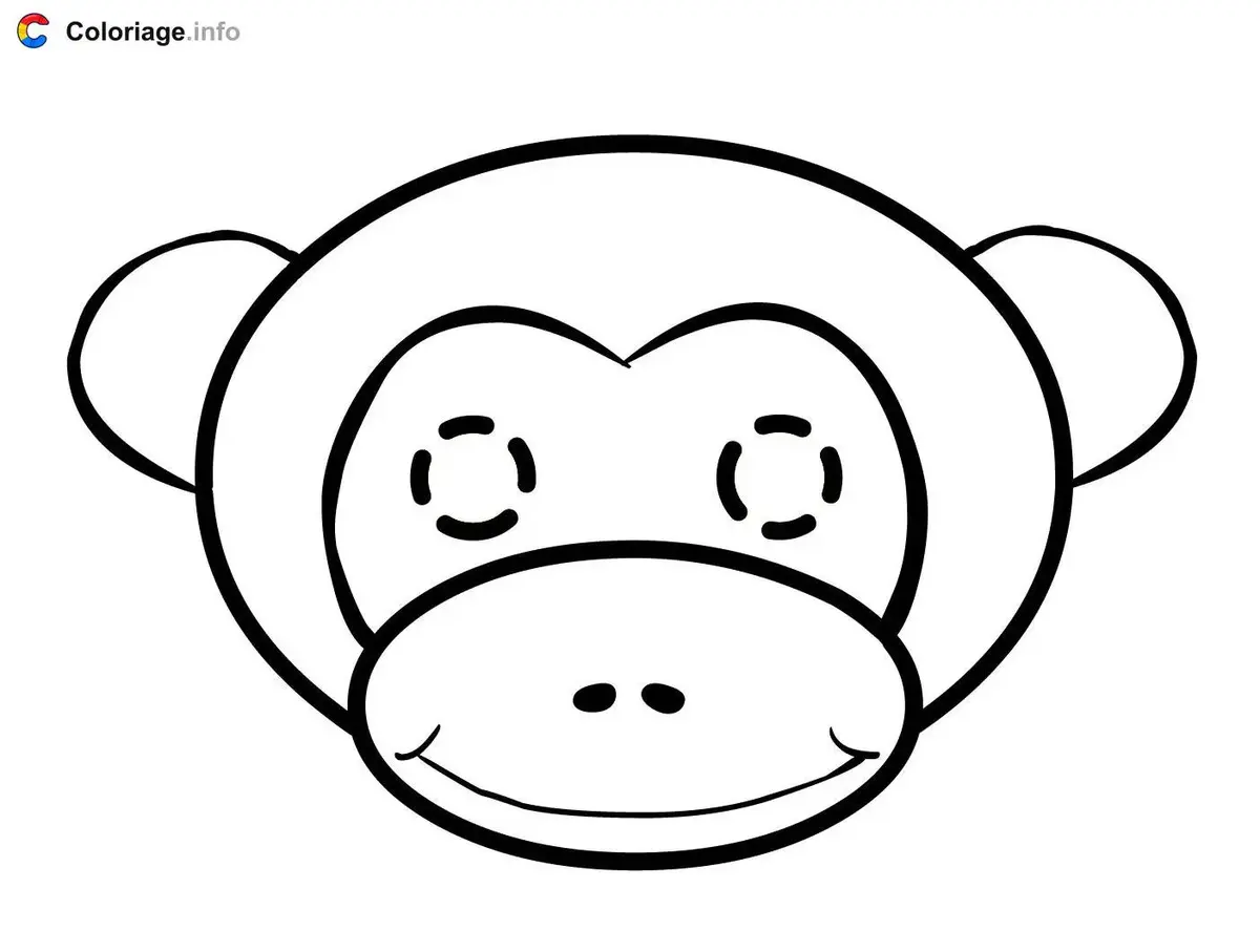 Free Monkey coloring sheet for kids