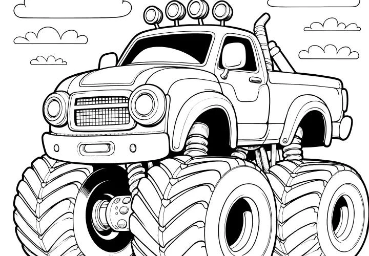 Free Monster Truck coloring sheet for kids
