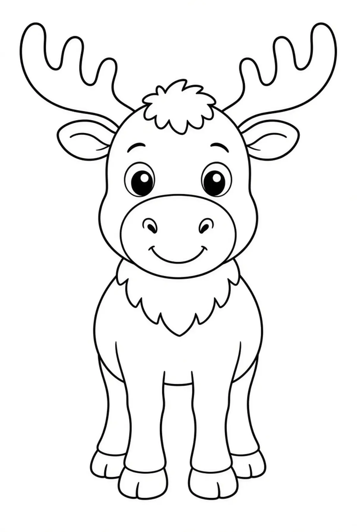 Moose drawing page for kids