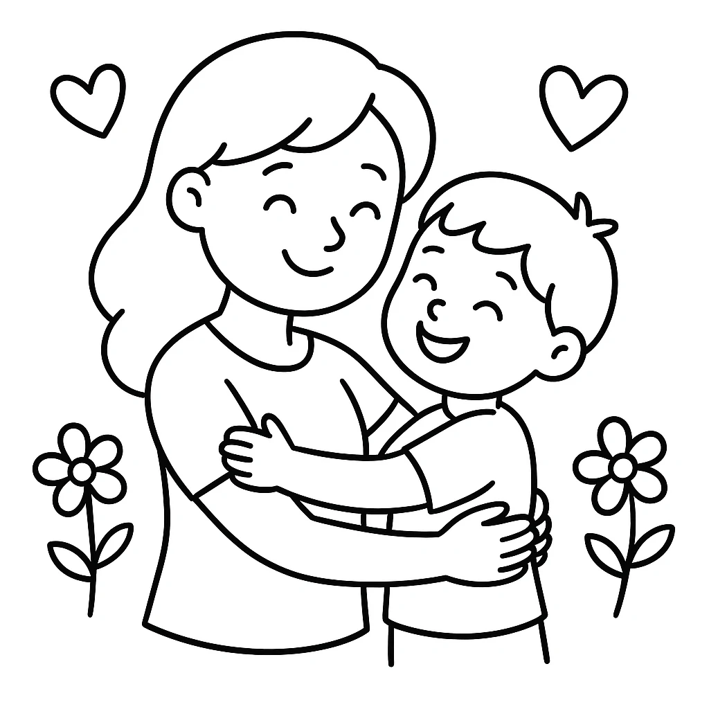 Mothers Day drawing page for kids