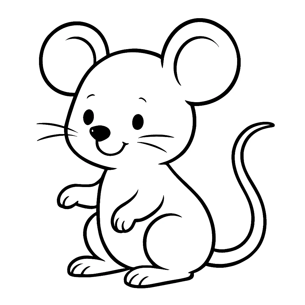Mouse drawing page for kids