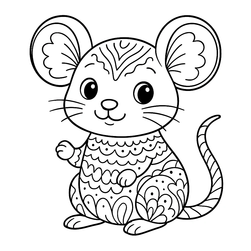 Free Mouse coloring sheet for kids