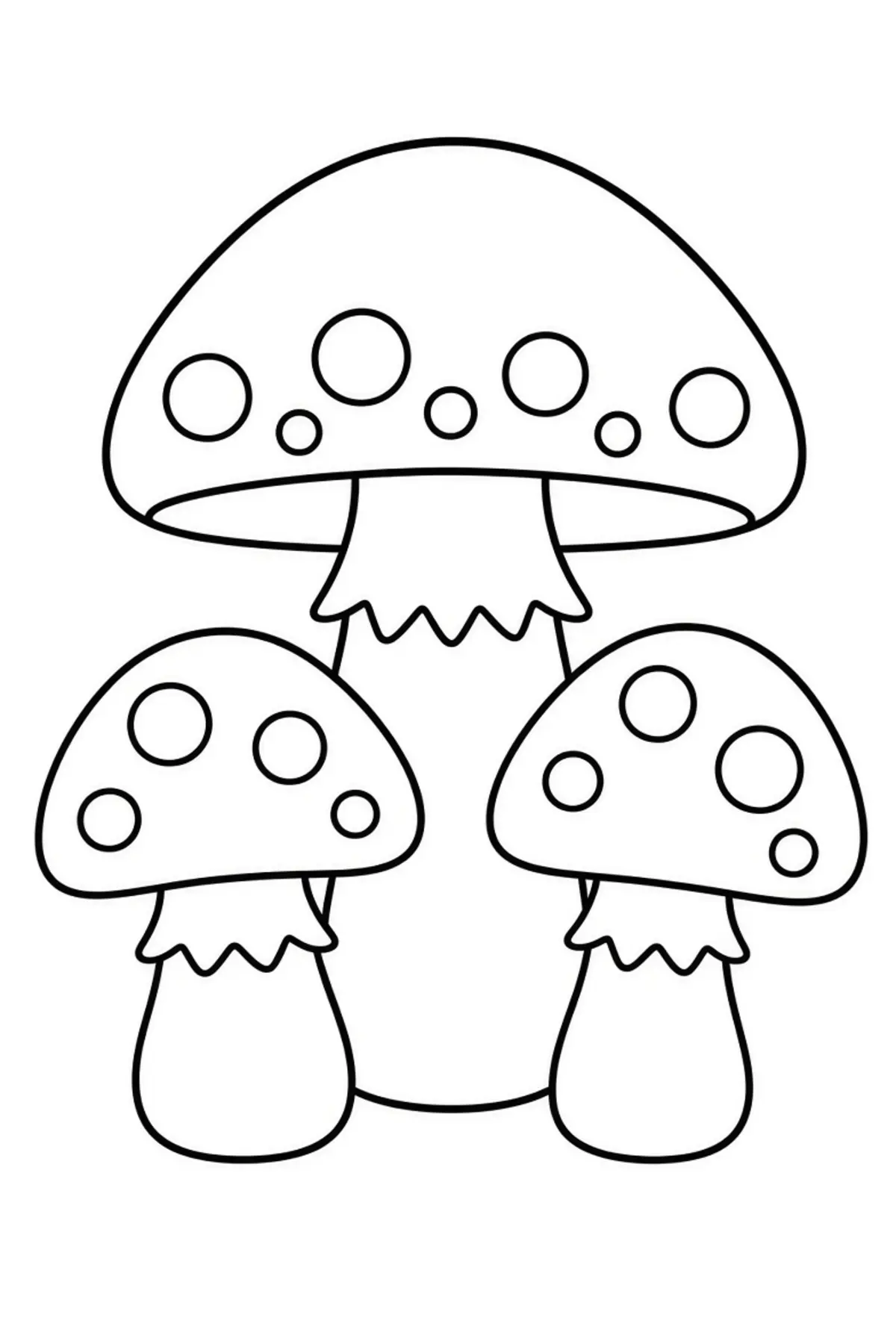 Cute Mushroom color page for kids