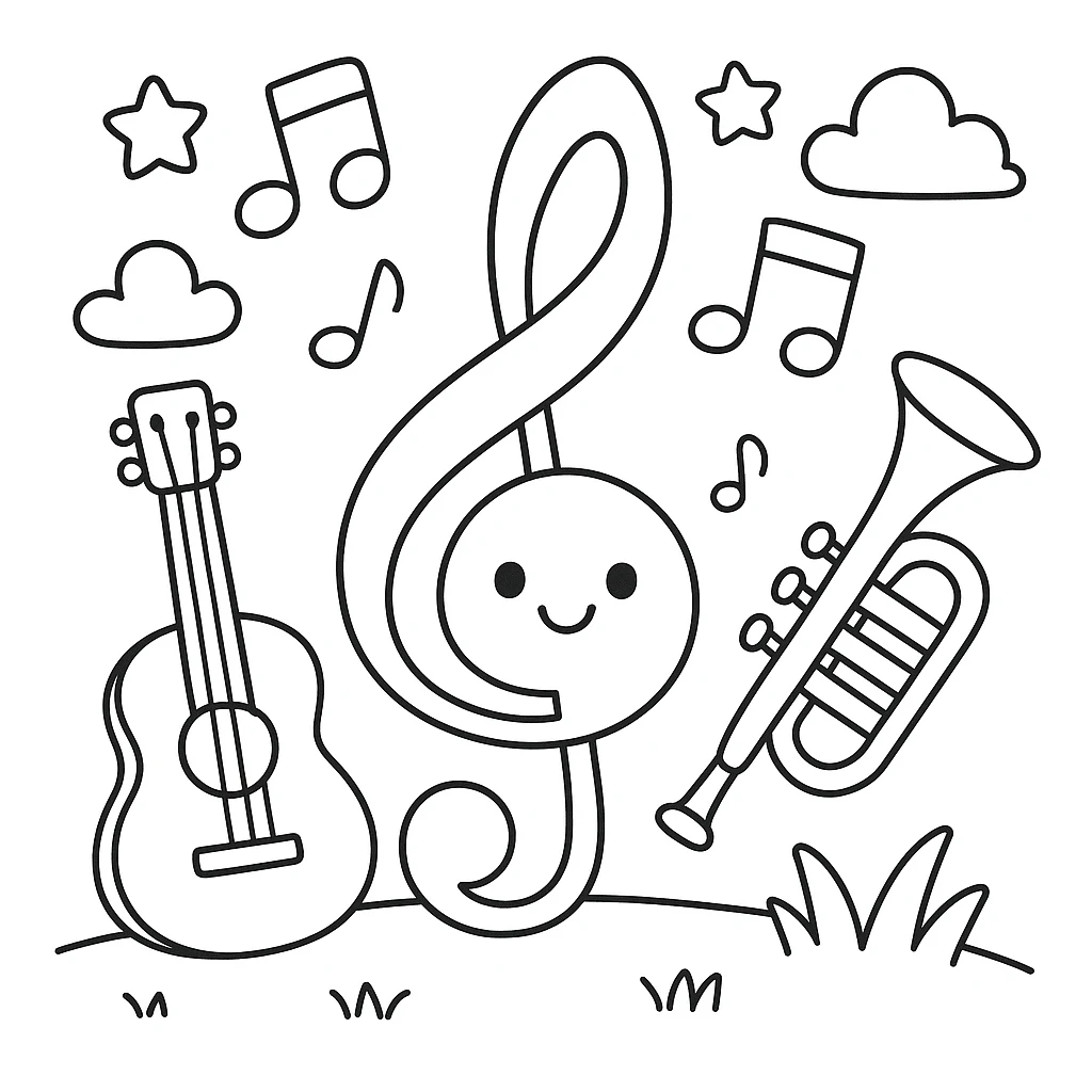 Music Notes coloring pages printable for kids