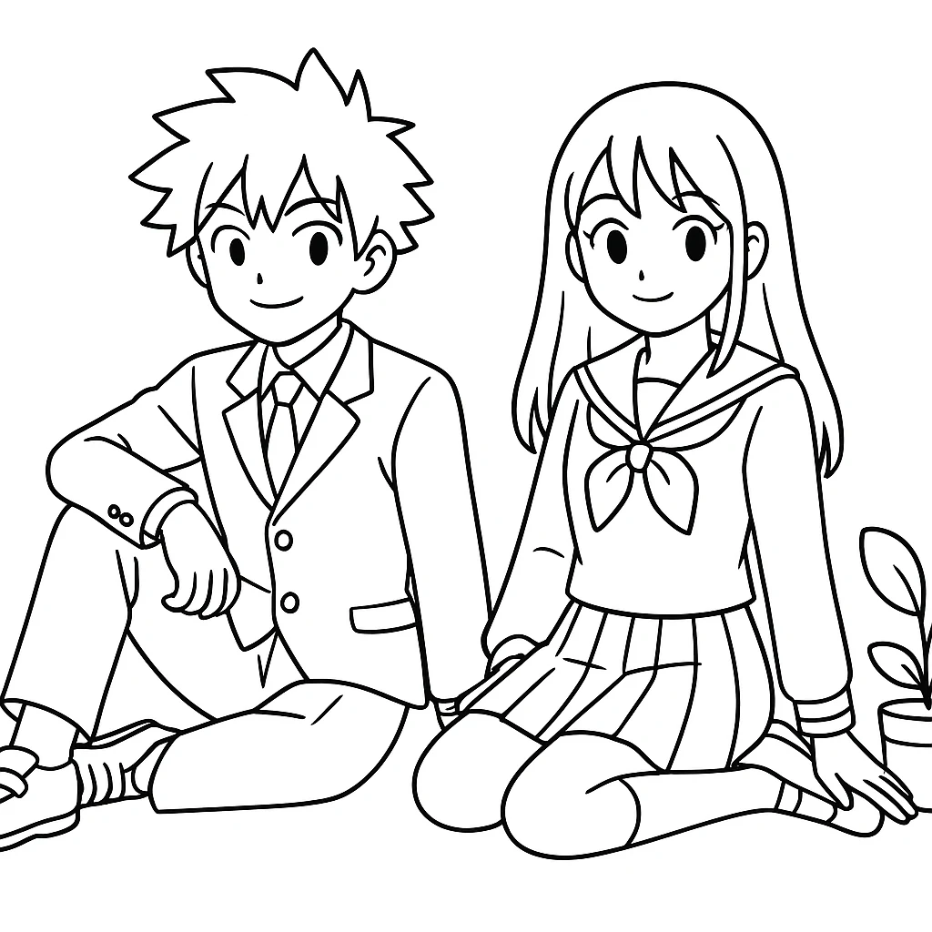 Cute My Hero Academia color page for kids