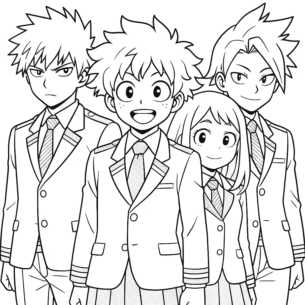 Free My Hero Academia coloring sheet for kids
