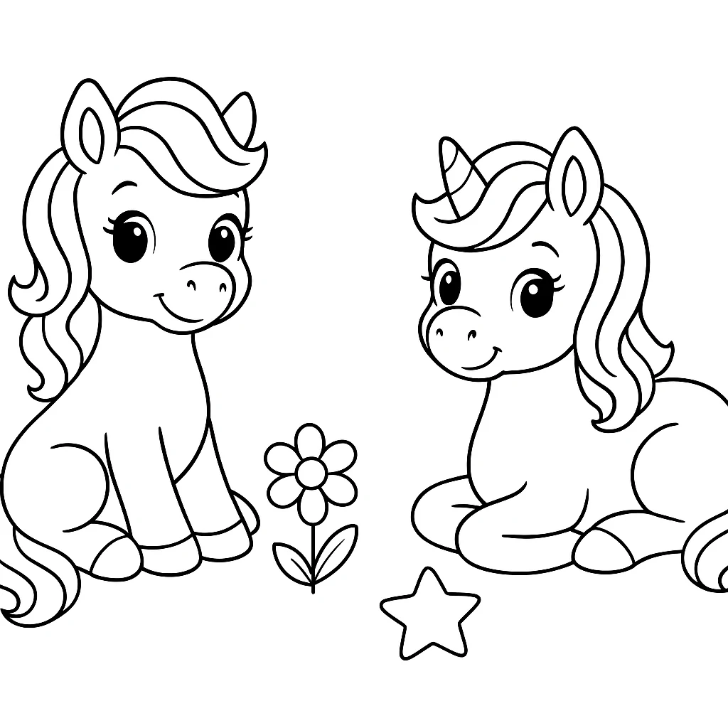 Cute My Little Pony color page for kids