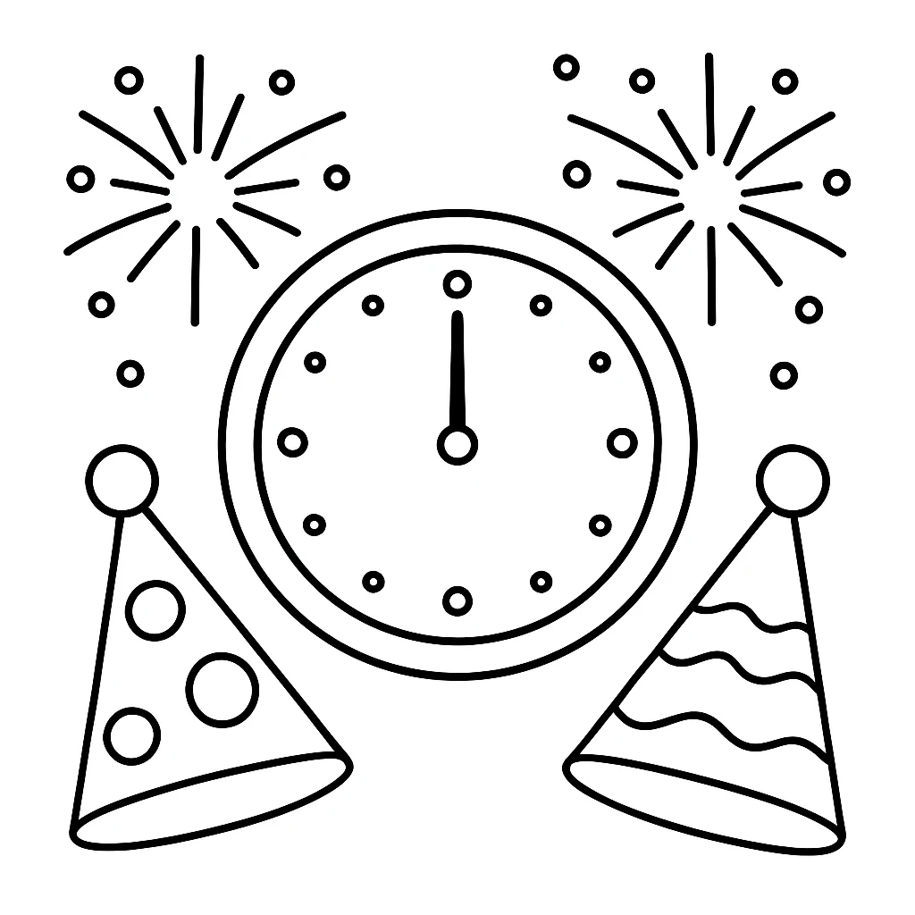 New Year coloring pages