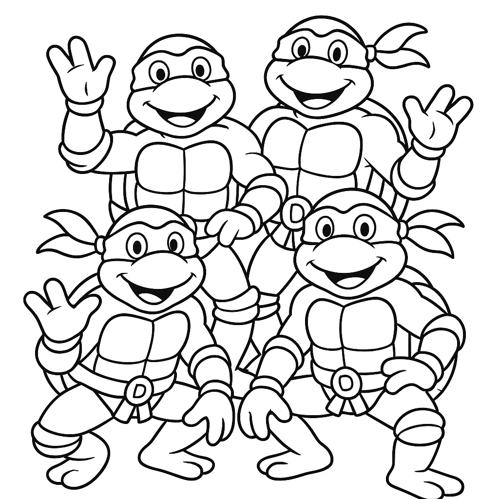 Ninja Turtles drawing page for kids