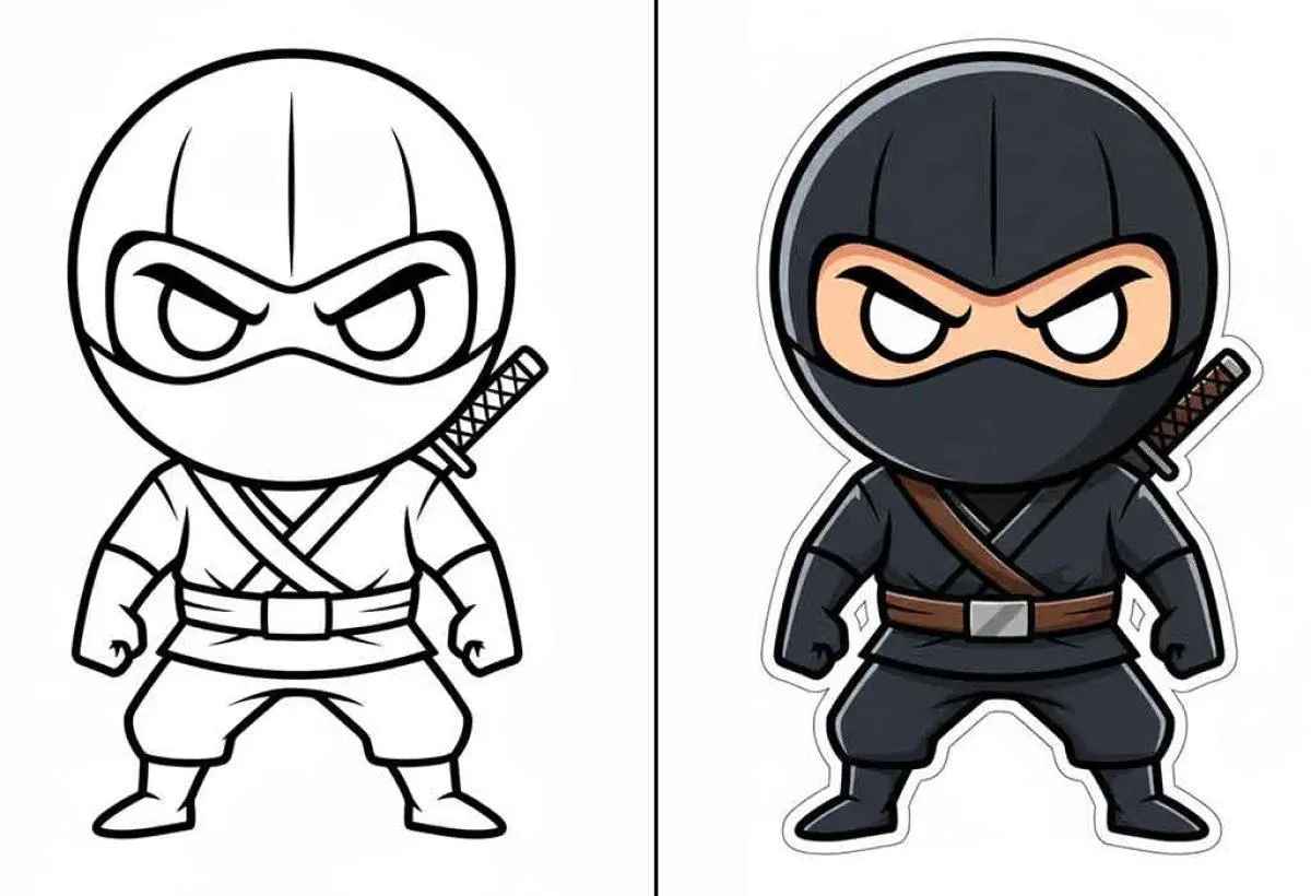 Ninja coloring pages printable for kids