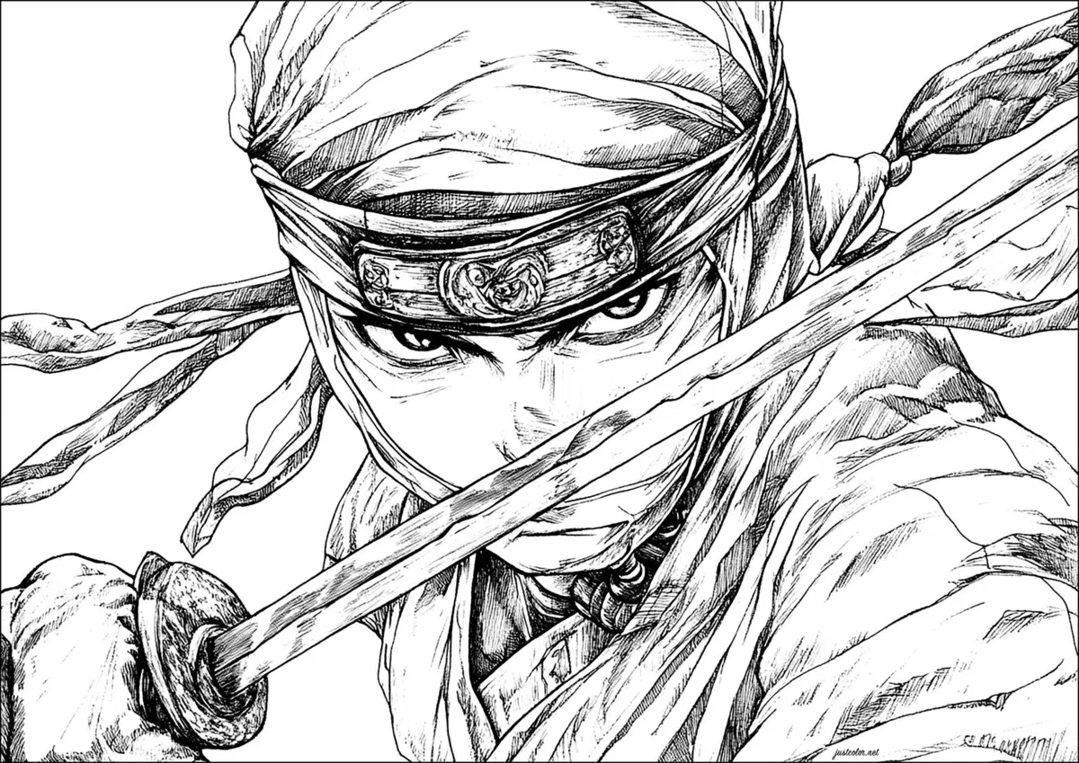 Ninja drawing page for kids