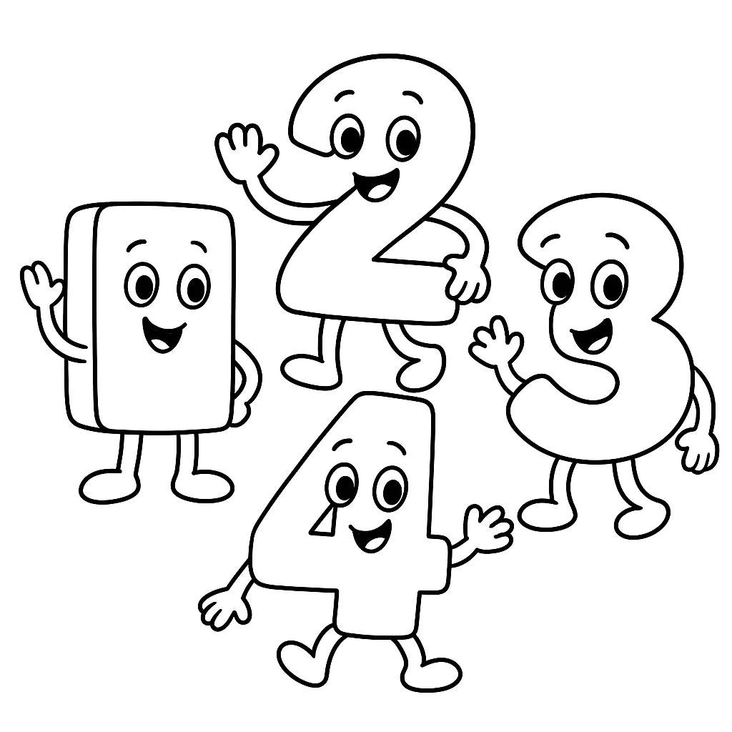 Numberblocks drawing page for kids