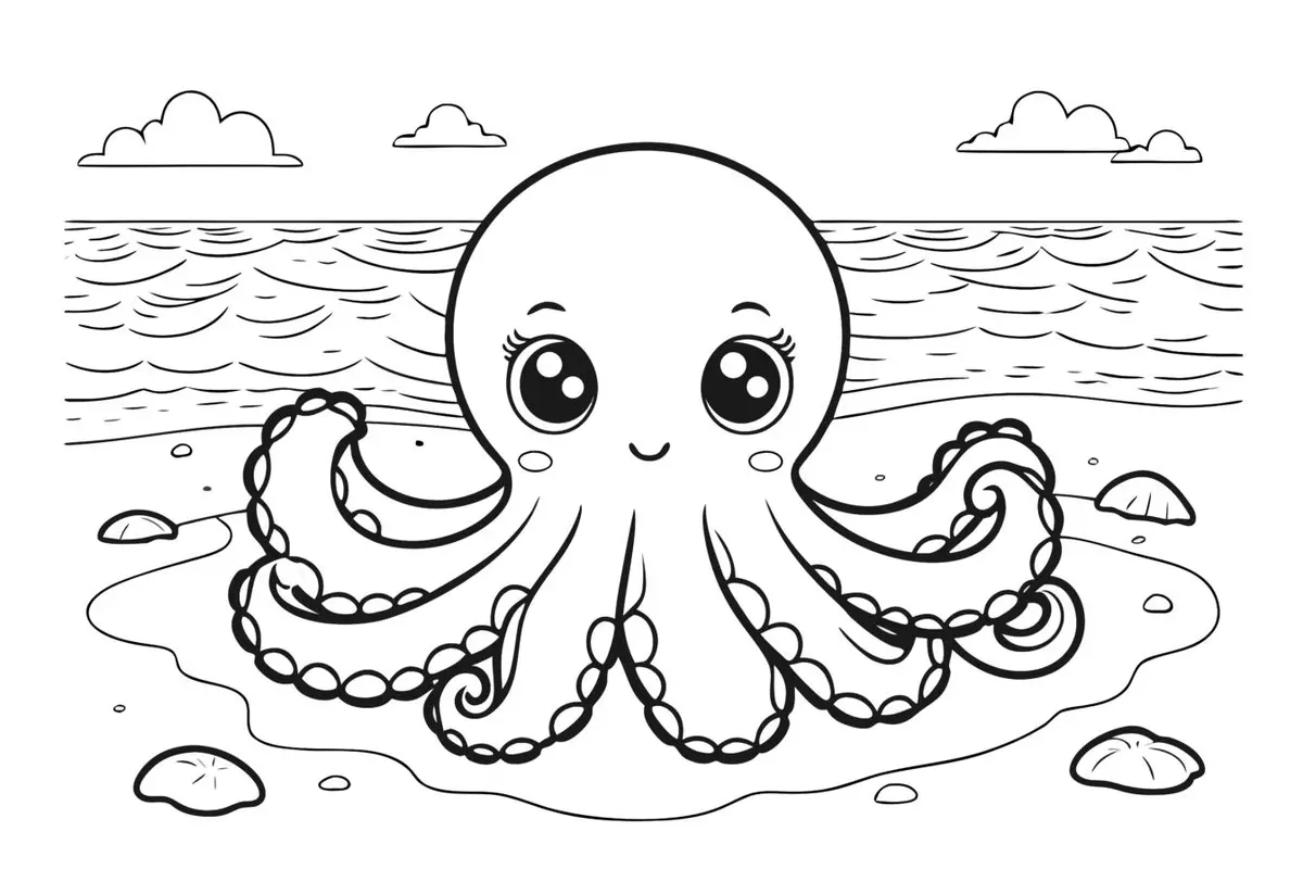 Octopus coloring pages printable for kids