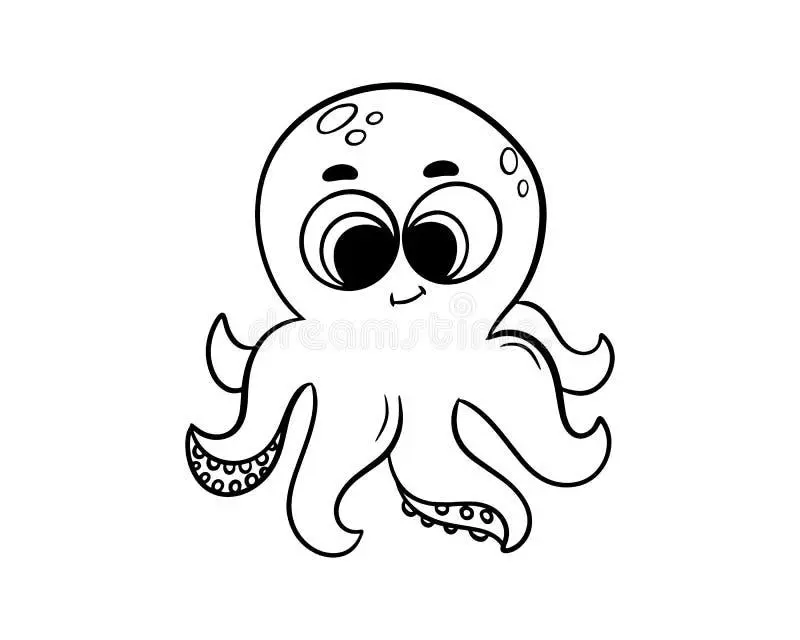 Octopus drawing page for kids