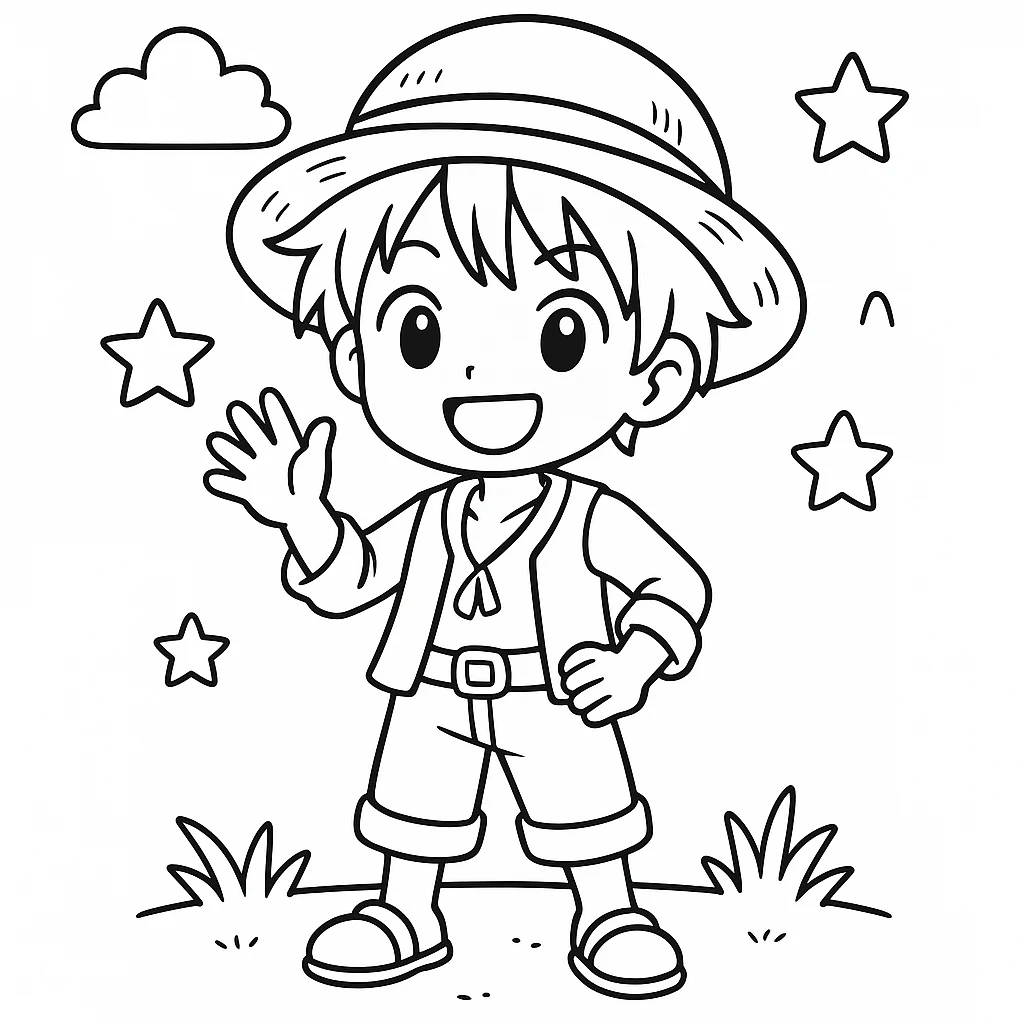 One Piece coloring pages printable for kids