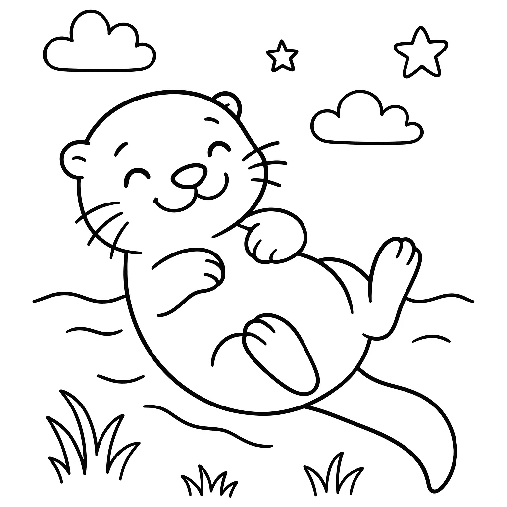 Otter coloring pages printable for kids