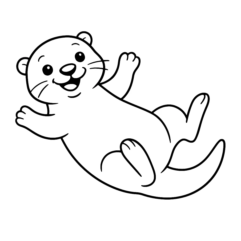 Otter drawing page for kids