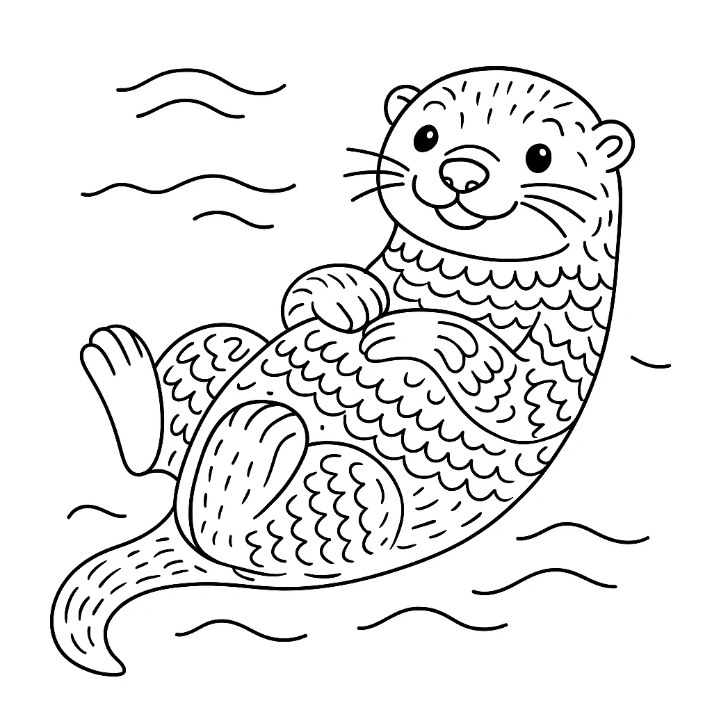 Free Otter coloring sheet for kids