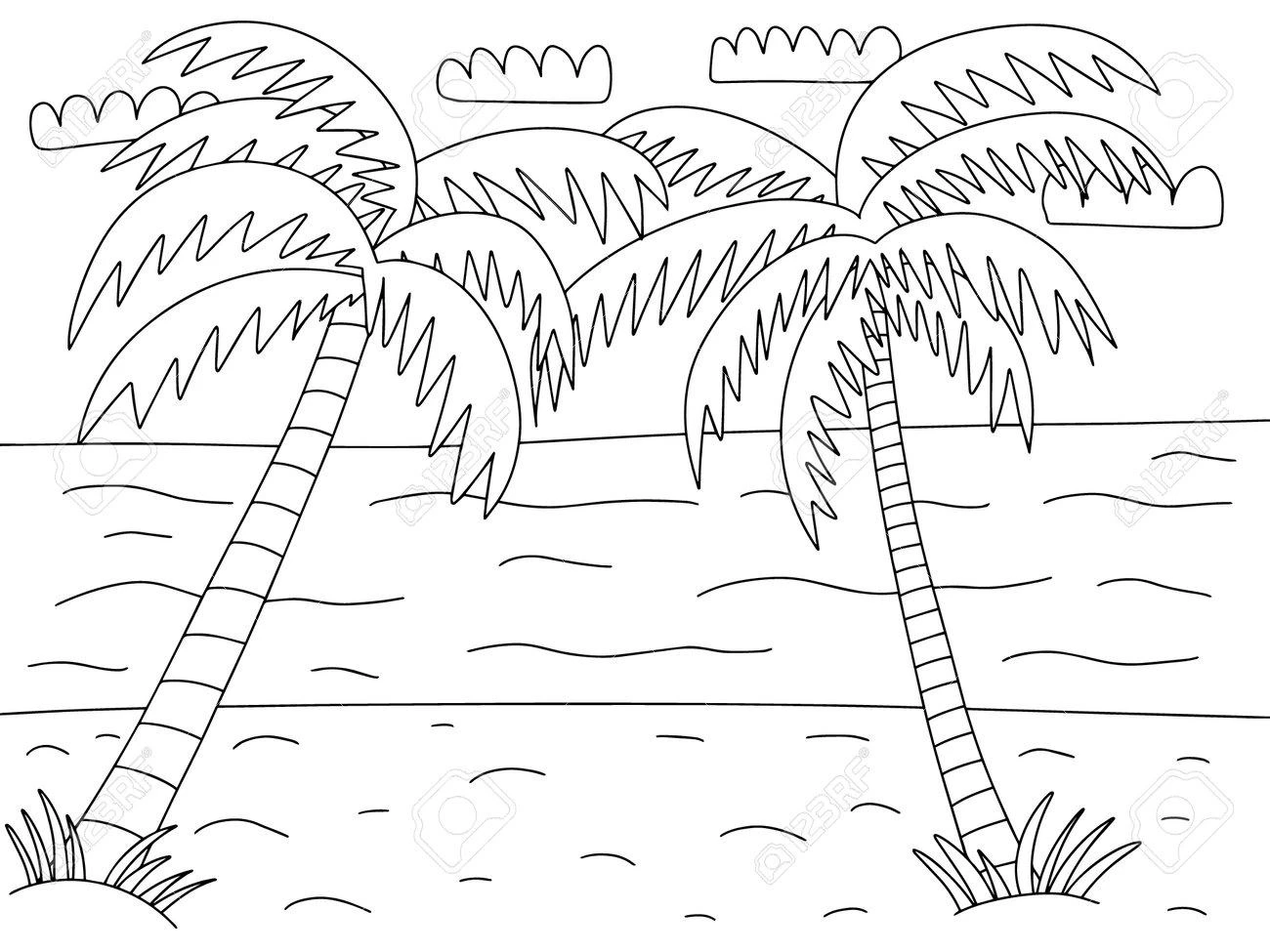 Palm Tree coloring pages printable for kids