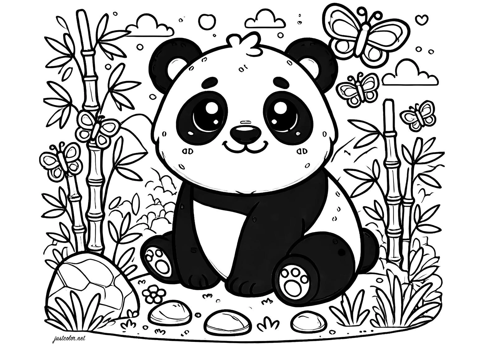 Panda coloring pages printable for kids