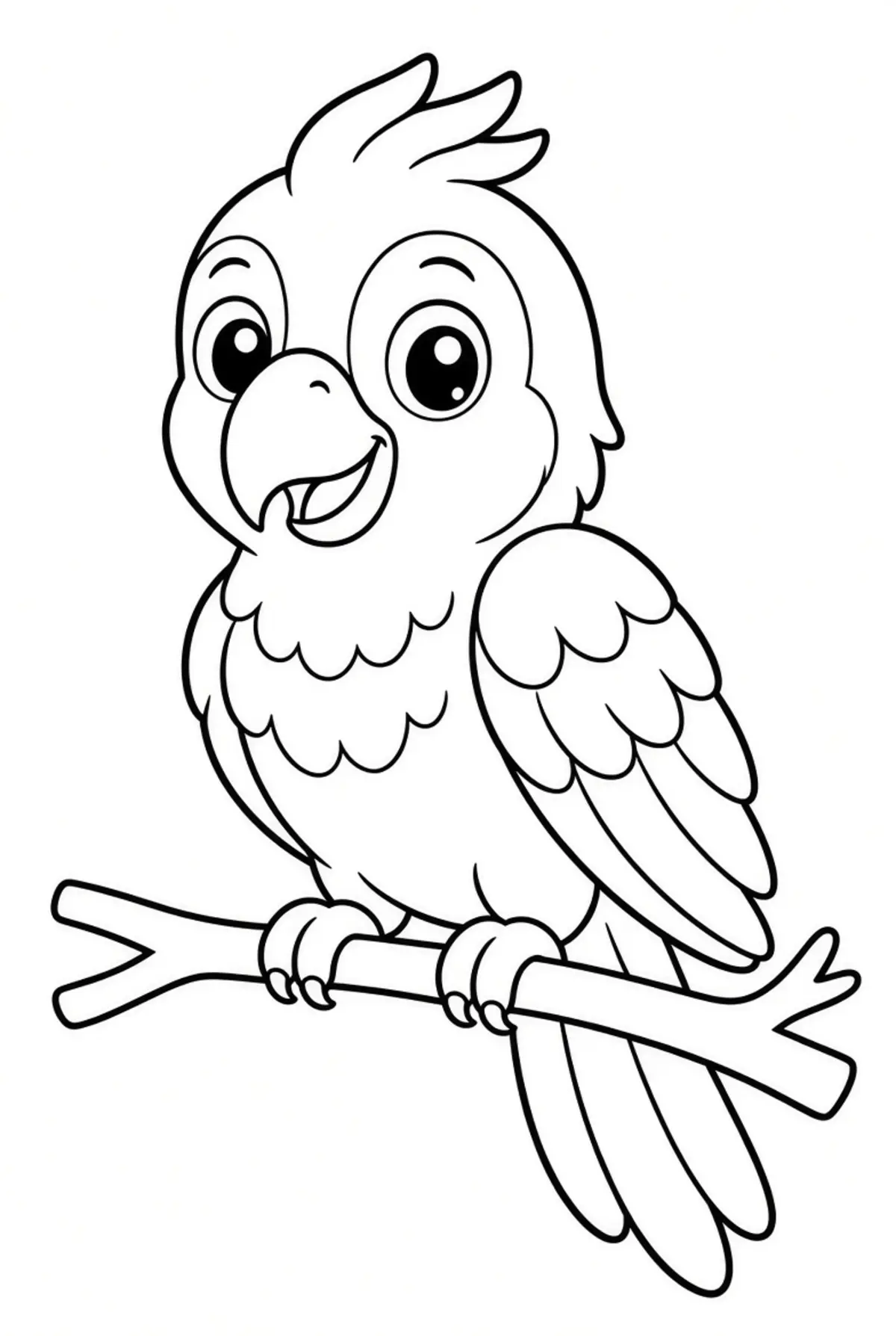 Free Parrot coloring sheet for kids