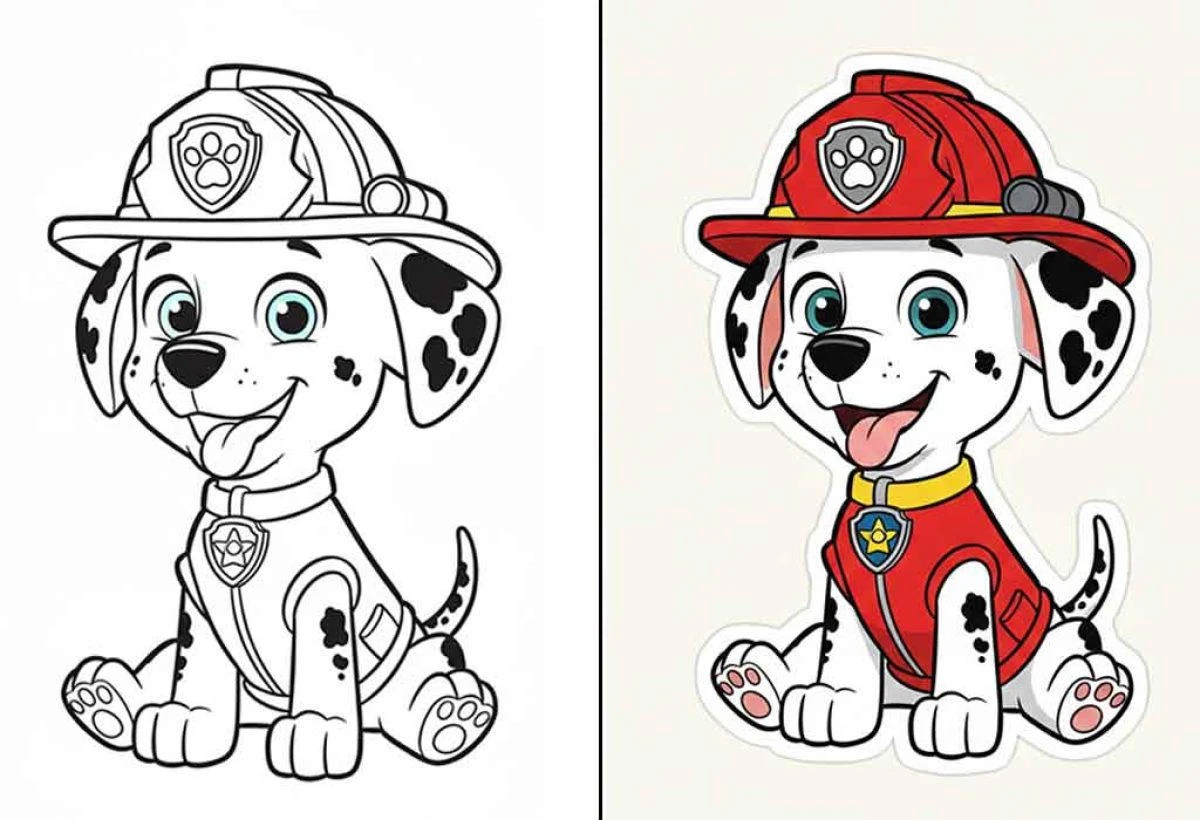Paw Patrol drawing page for kids