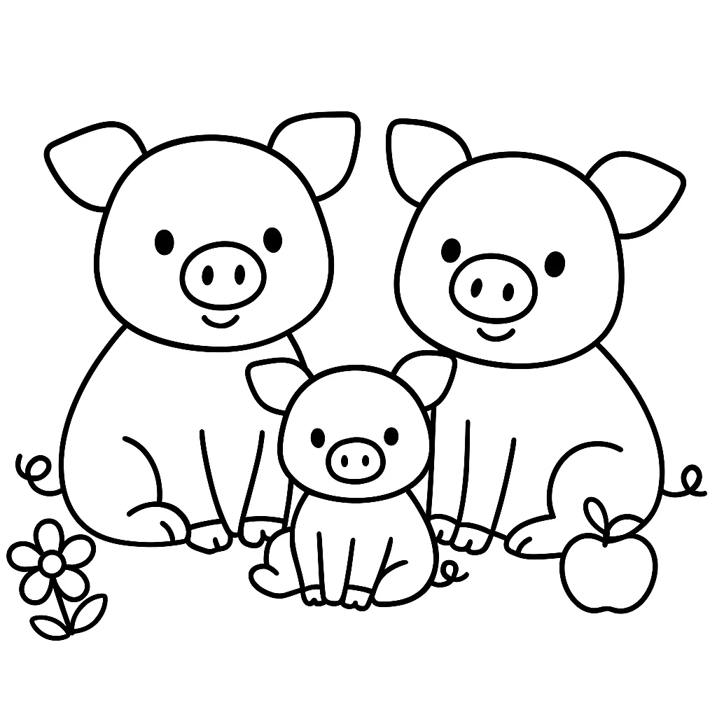 Cute Peppa Pig color page for kids